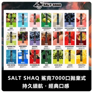 SALT SHAQ鯊克一次性電子煙 | 21種口味 7000口超長續航